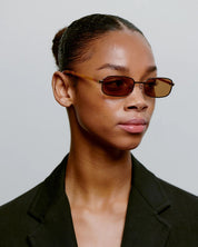 A.KJAERBEDE SUNGLASSES  NOAH GOLD BURNT AMBER