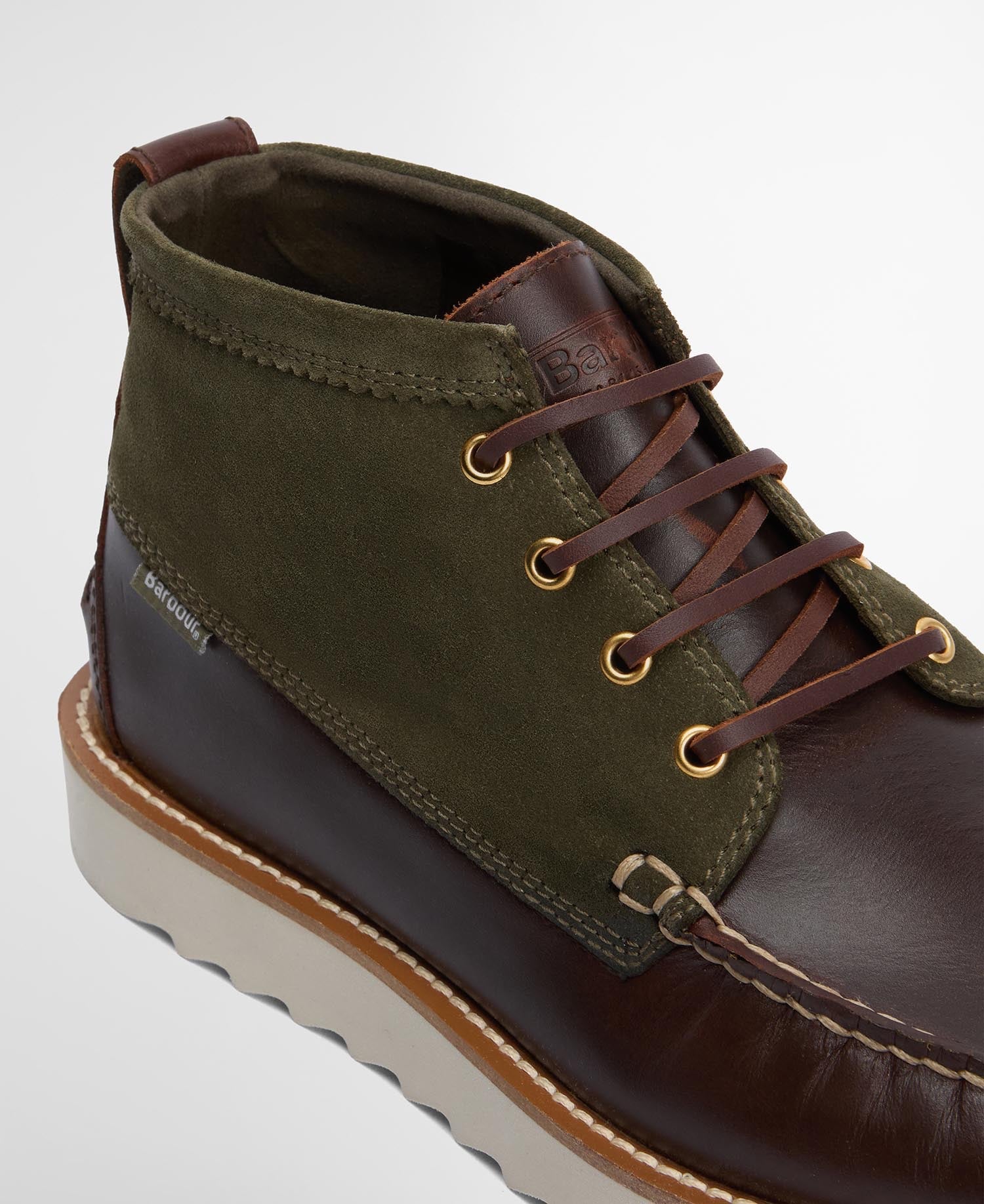 BARBOUR HADSTON CHUKKA OLIVE/DK BROWN