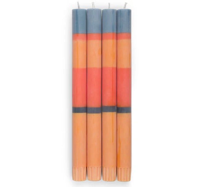 CANDLES BCS690 STRIPE SET INDIGO/ORANGE/SAFFRON/POMPADOUR