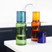 BLOCK DESIGN CARAFE AMBER/COBALT
