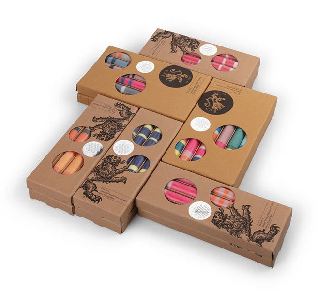 CANDLES BCS690 STRIPE SET INDIGO/ORANGE/SAFFRON/POMPADOUR