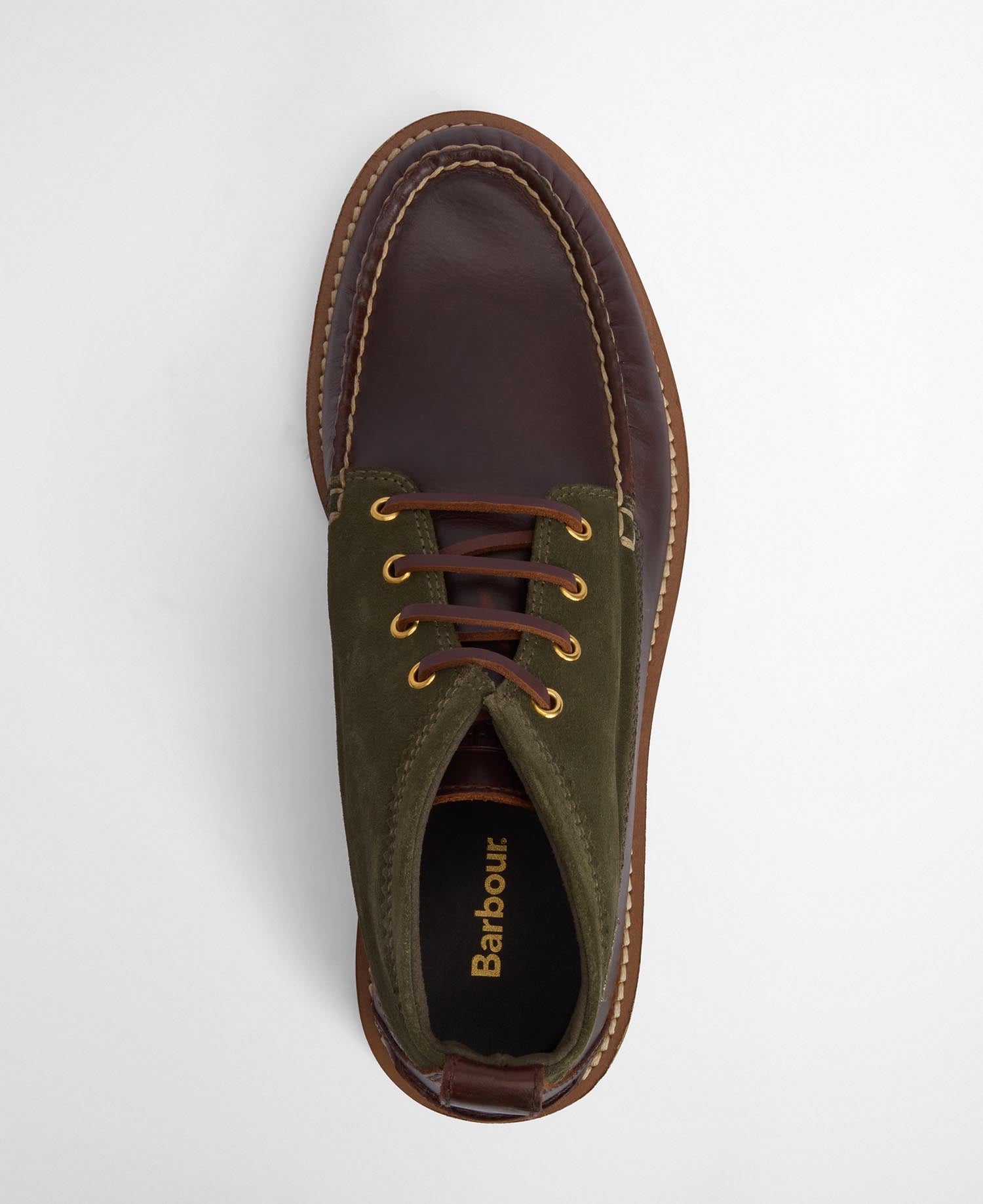 BARBOUR HADSTON CHUKKA OLIVE/DK BROWN