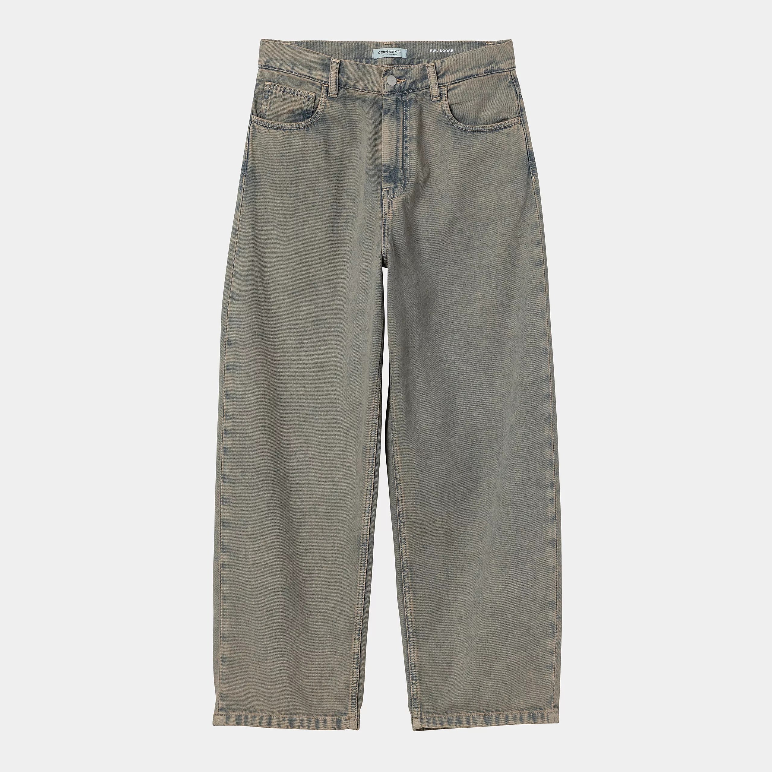 CARHARTT WIP  BRANDON BLUE LEATHER JEANS