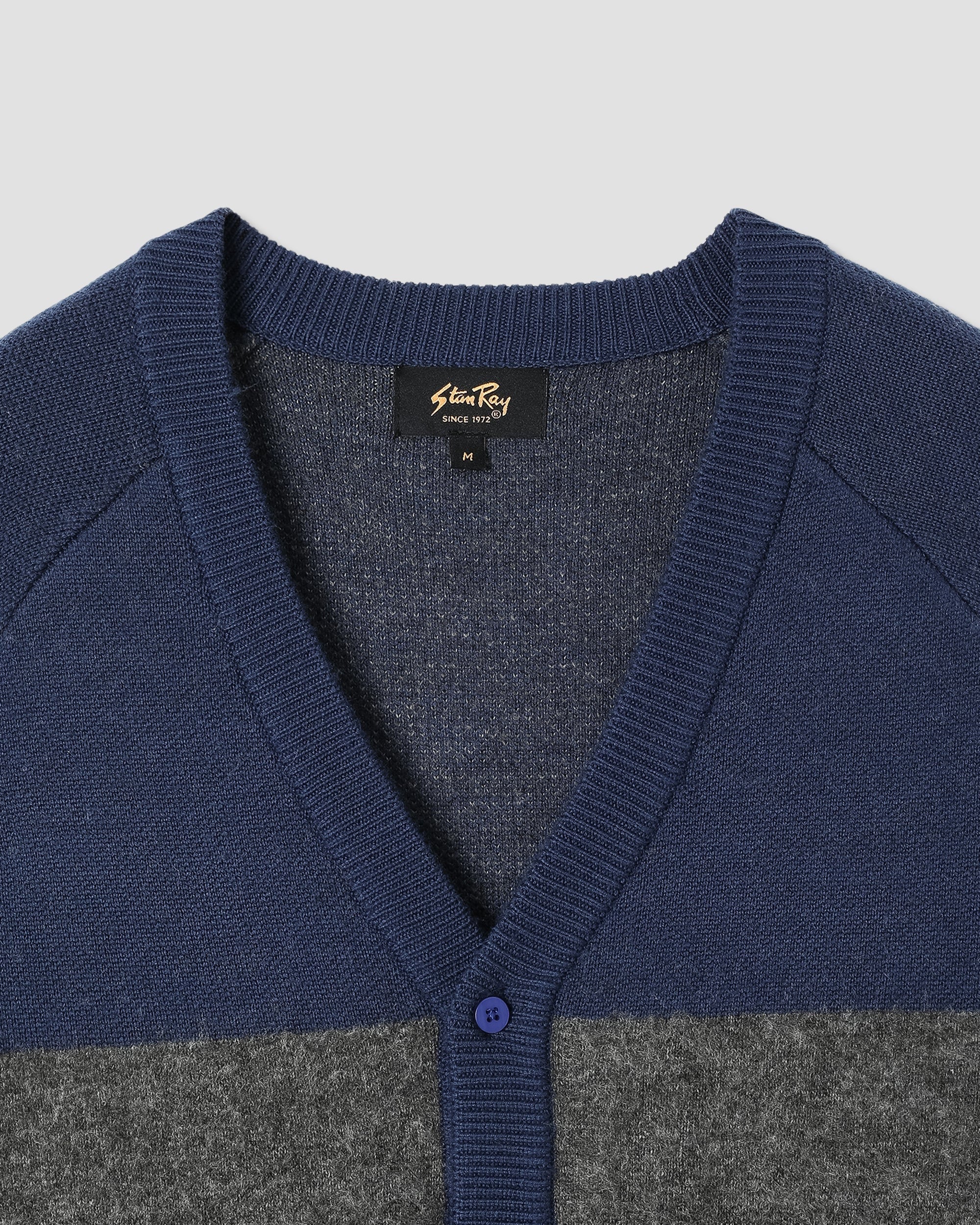 STANRAY  KNIT CARDIGAN NAVY/CHARCOAL