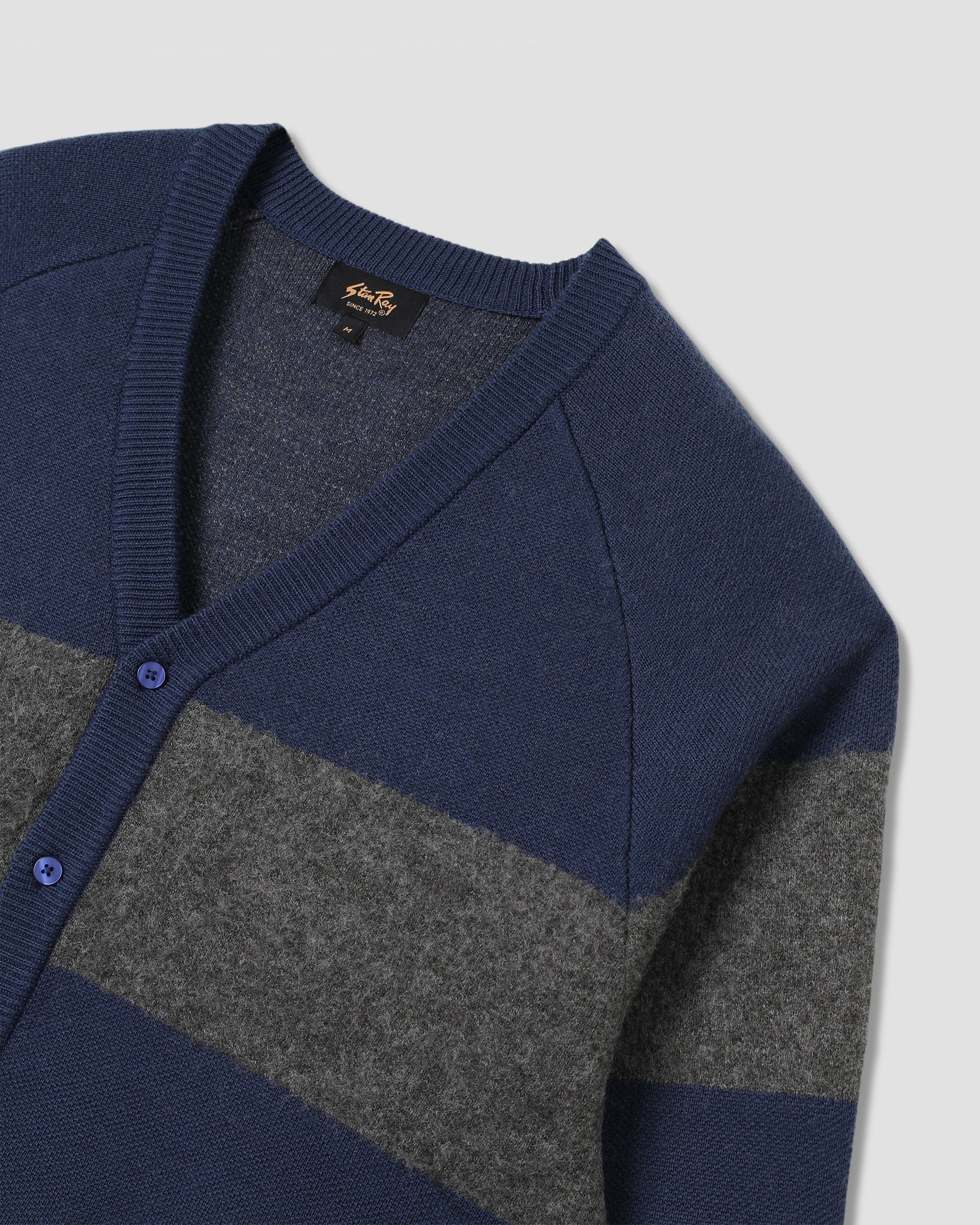 STANRAY  KNIT CARDIGAN NAVY/CHARCOAL