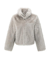 YAYA  FAUX FUR JKT LIGHT GREY