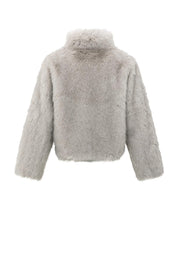 YAYA  FAUX FUR JKT LIGHT GREY