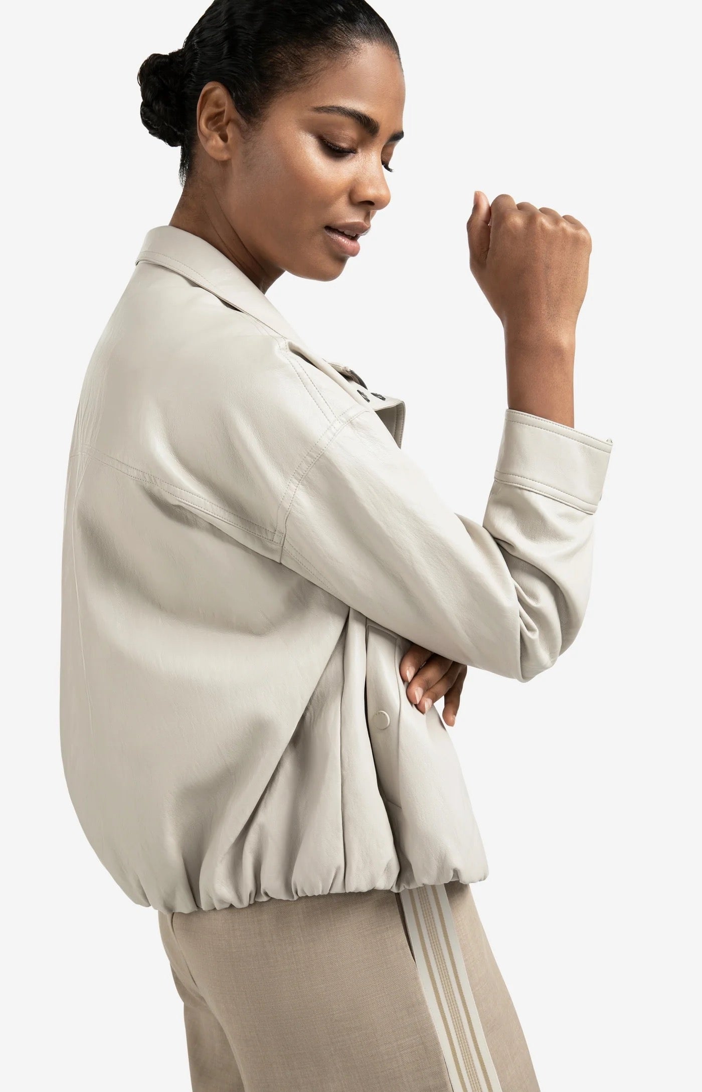 YAYA FAUX BALOON JKT CHALK WHITE