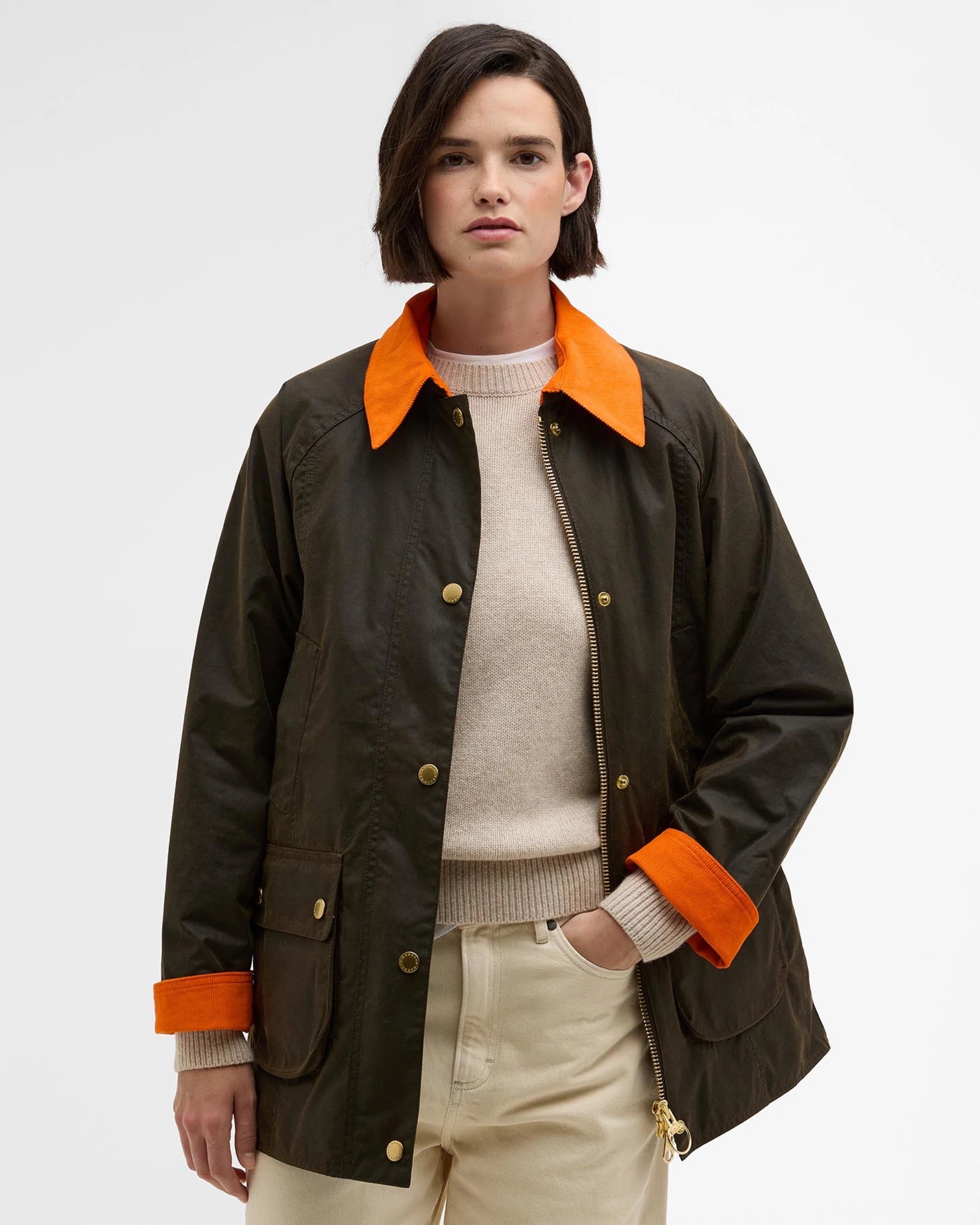 BARBOUR ICONS BEADNELL OLIVE/ORANGE