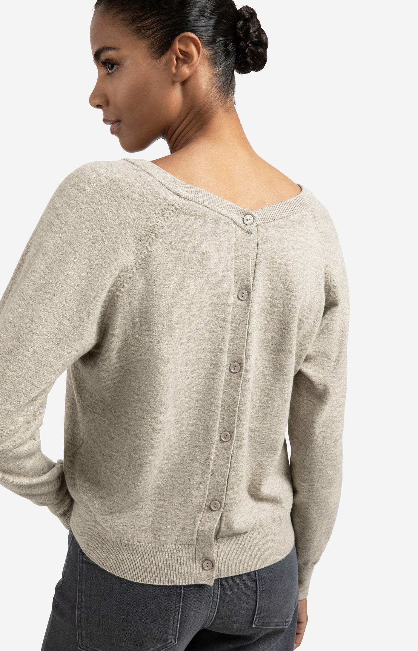 YAYA  DEEP V NECK BROWNISH GREY