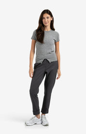 YAYA S/S DOUBLE HEM MED GREY MELANGE