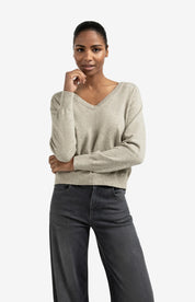 YAYA  DEEP V NECK BROWNISH GREY