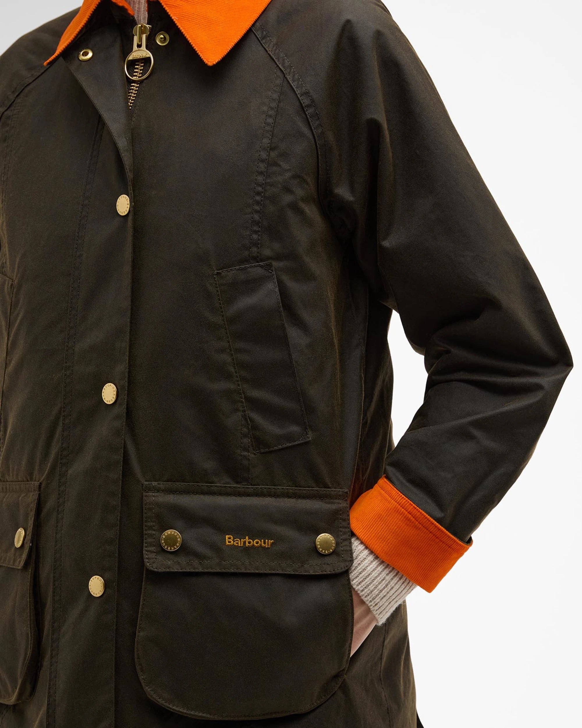 BARBOUR ICONS BEADNELL OLIVE/ORANGE