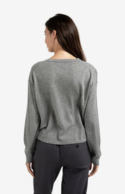 YAYA TEXTURED CREW MED GREY MELANGE