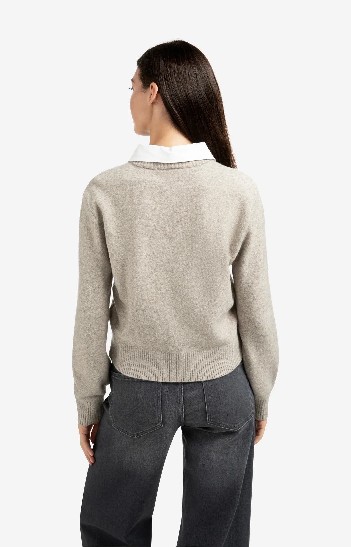 YAYA DETACH COLLAR BROWNISH GREY