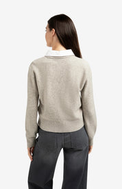 YAYA DETACH COLLAR BROWNISH GREY