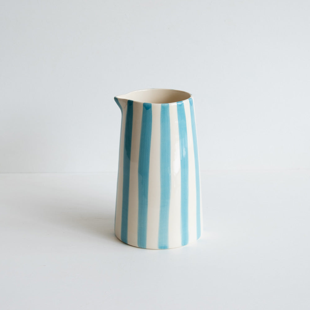 CANDY STRIPE PITCHER TURQUOISE
