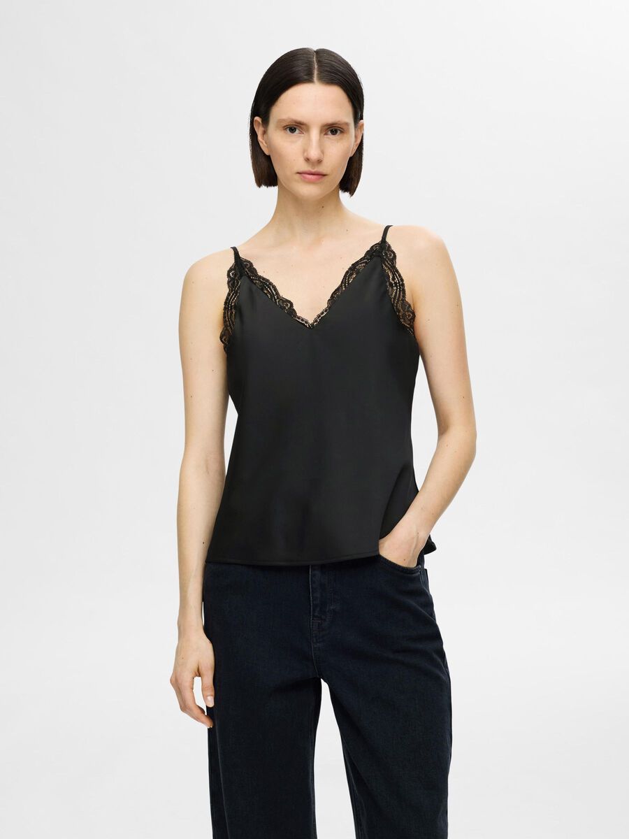 SELECTED FEMME LACE TOP FALENA Black