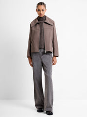 FRENCH CONNECTION  DEVITA WOOL TAUPE BROWN