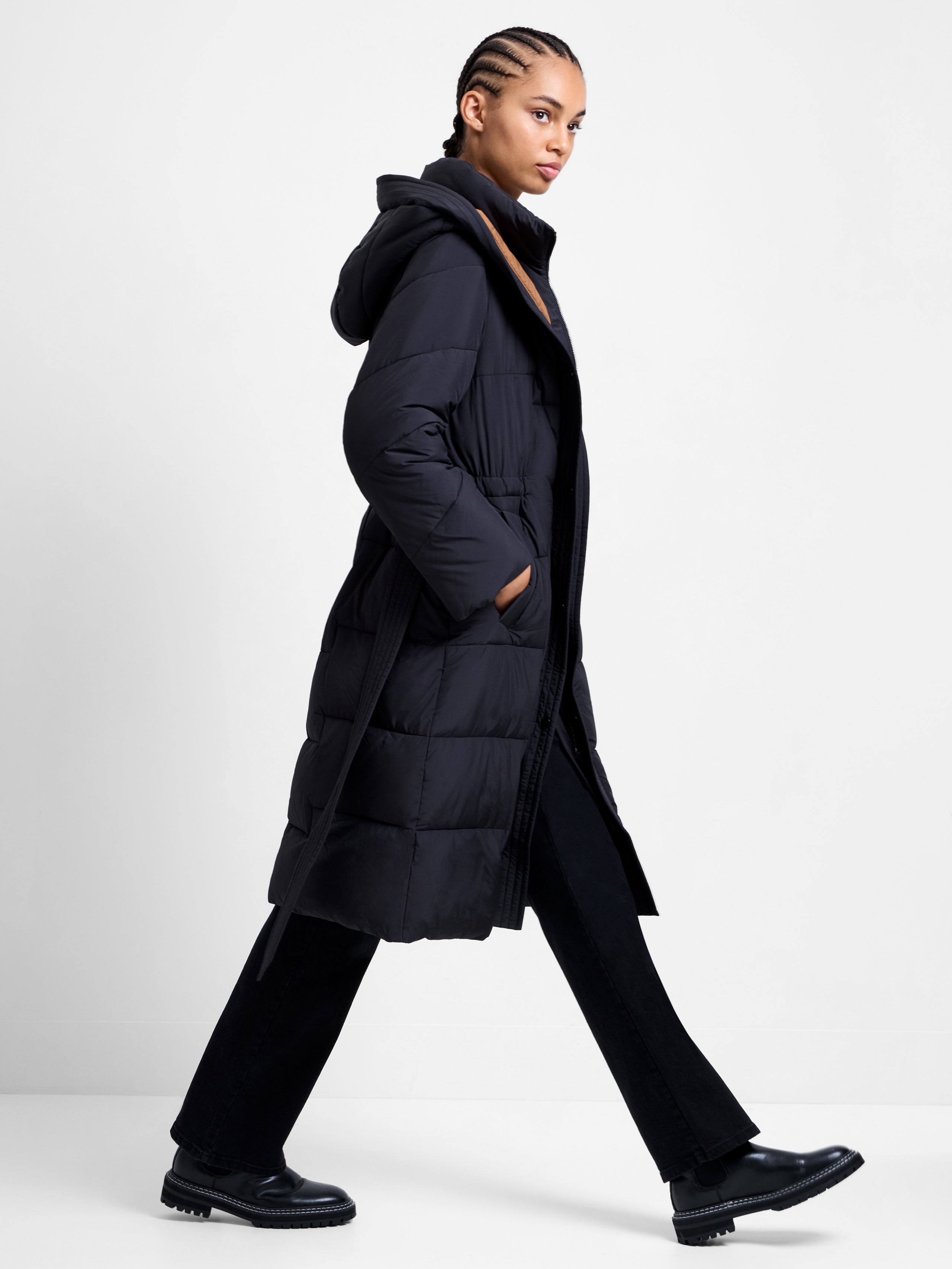 FRENCH CONNECTION  MINNIE BELTED BLACK/PECAN