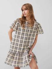 FRENCH CONNECTION DRESS  IVY CHECK CLASCREAM