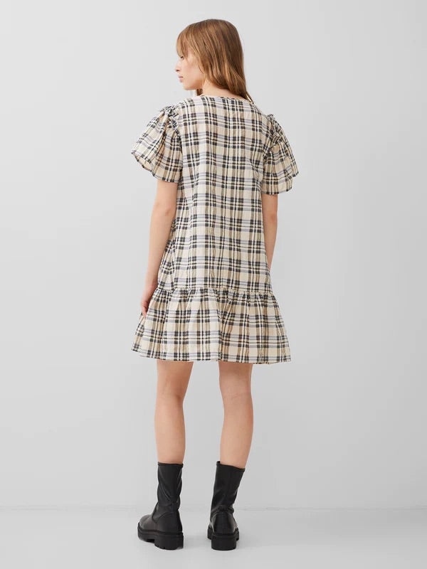 FRENCH CONNECTION DRESS  IVY CHECK CLASCREAM