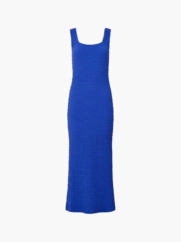 FRENCH CONNECTION SADIE DRESS TEXTURED ROYAL BLUE