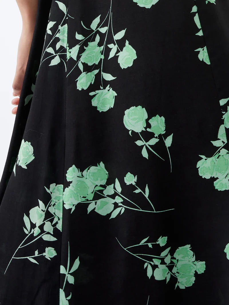 FRENCH CONNECTION ALLESANDRA DRESS DELPH BLACKOUT GREEN