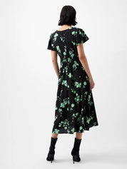 FRENCH CONNECTION ALLESANDRA DRESS DELPH BLACKOUT GREEN