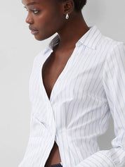 FRENCH CONNECTION SHIRT LINEN WHITE/CASHMERE