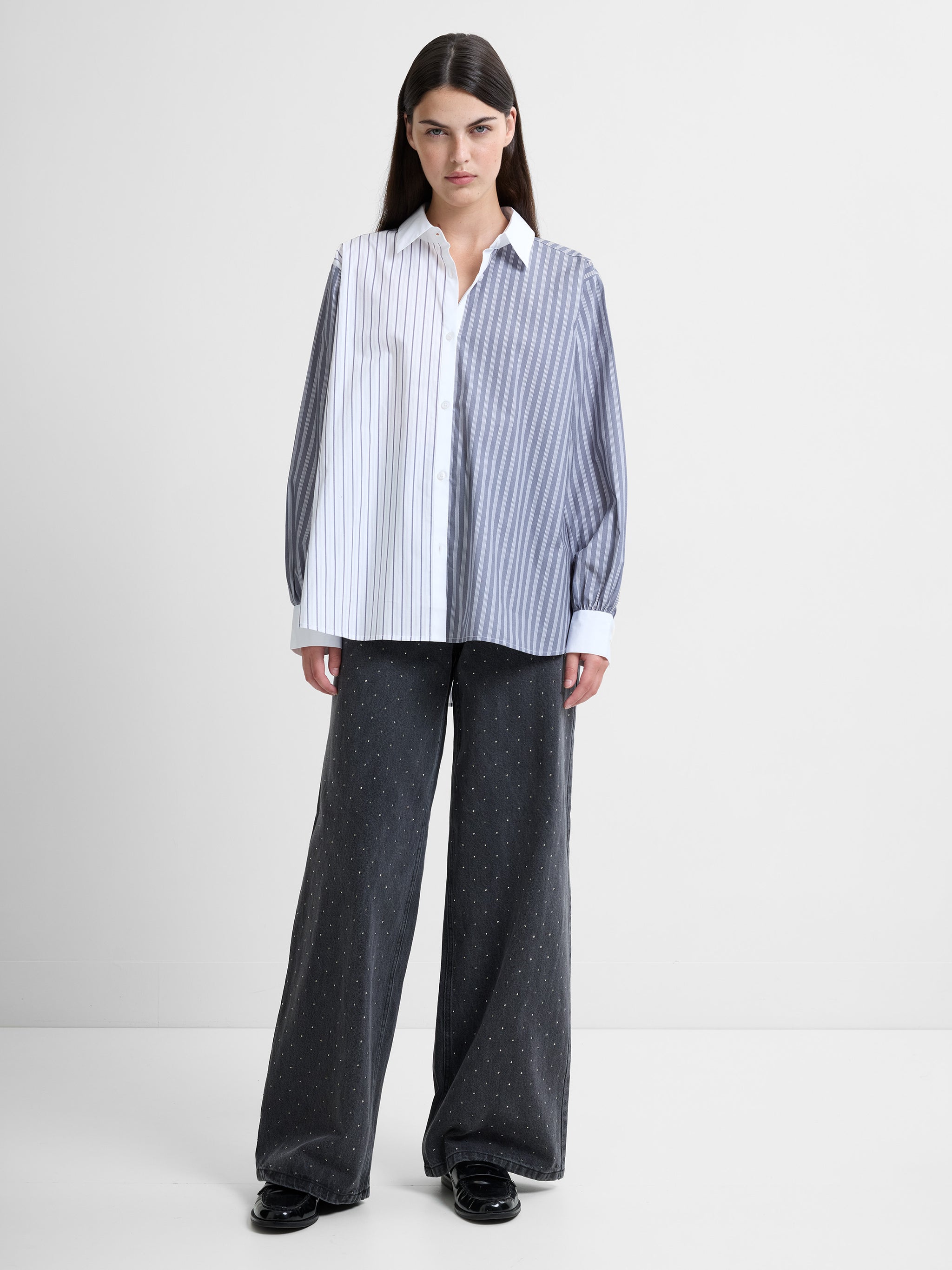FRENCH CONNECTION  CAMBRIA STRIPE GREY MIX