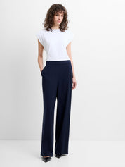 FRENCH CONNECTION ALIA PINSTRIPE NAVY-LINEN WHITE
