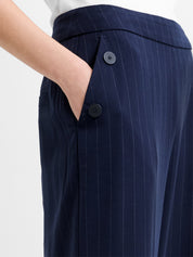 FRENCH CONNECTION ALIA PINSTRIPE NAVY-LINEN WHITE