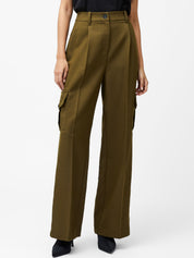 FRENCH CONNECTION FLORENCE TWILL KHAKI TROUSERS