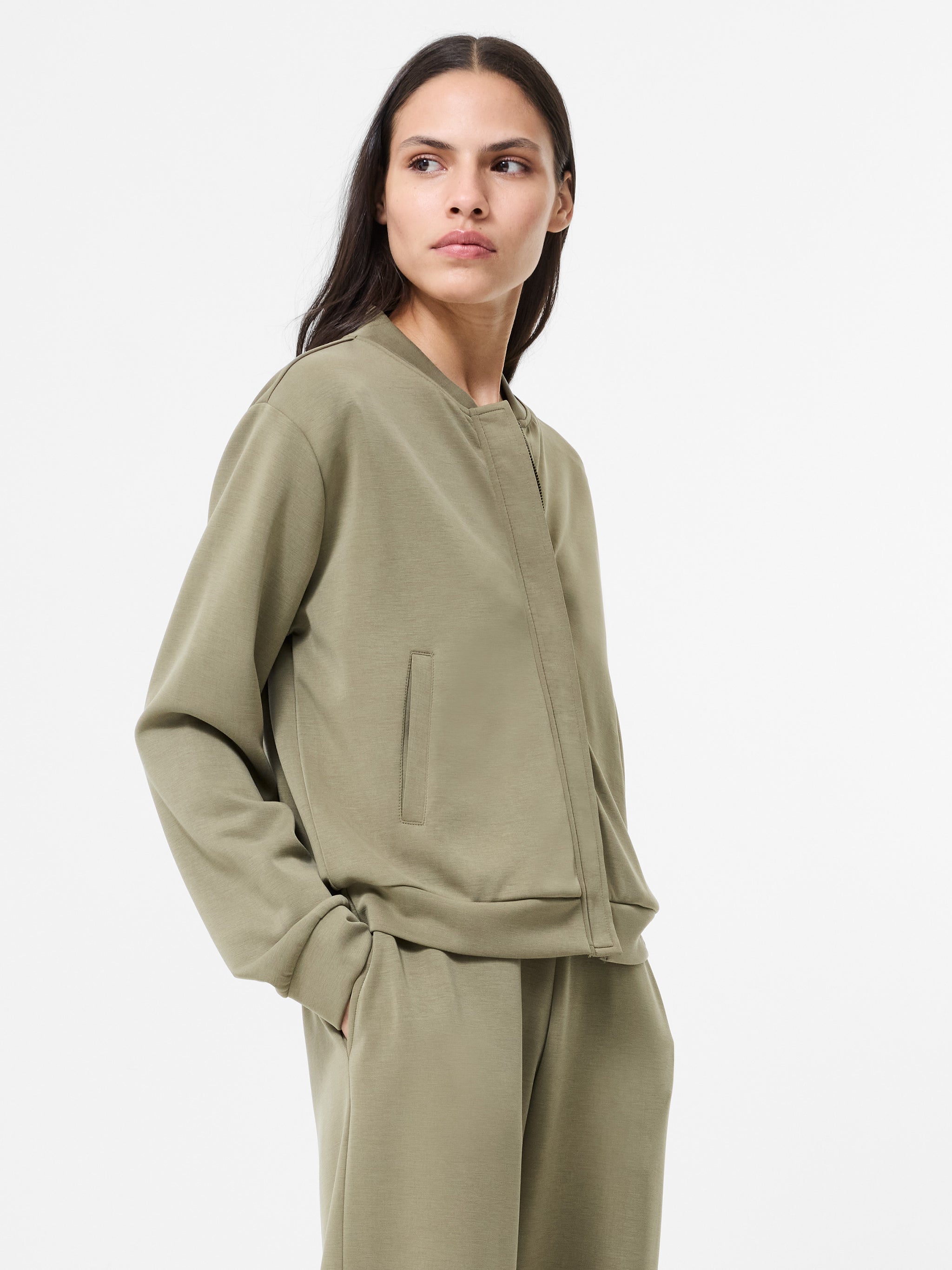 FRENCH CONNECTION WREN BOMBER WK WASHED KHAKI