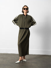 FRENCH CONNECTION NIRI PLISSE KHAKI/BLK JACKET