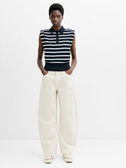 FRENCH CONNECTION  KEA STRIPE VEST NEW NAVY/WINT WHITE