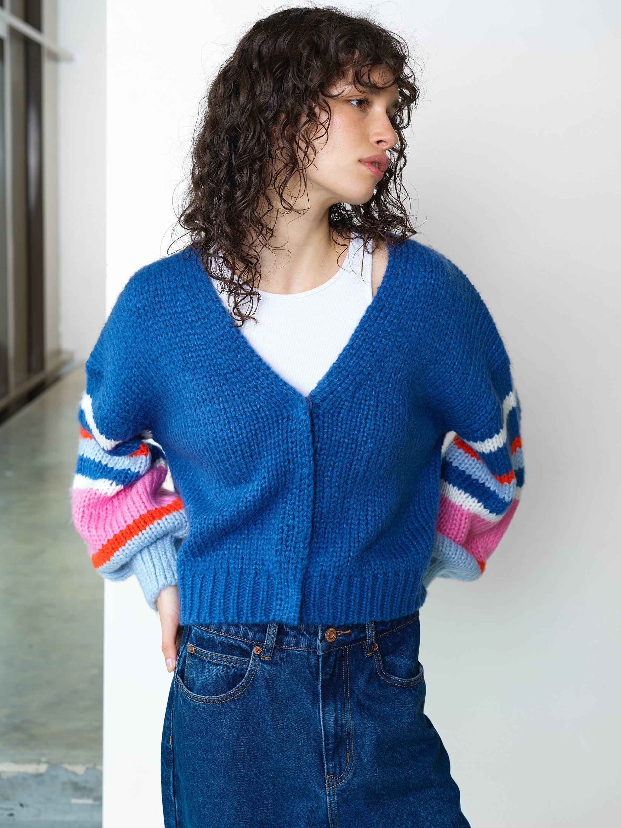 FRENCH CONNECTION MONROE AZURE BLUE MULTI