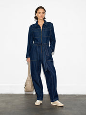 FRENCH CONNECTION  ARCHIE DENIM DARK INDIGO JUMPSUIT