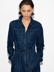 FRENCH CONNECTION  ARCHIE DENIM DARK INDIGO JUMPSUIT