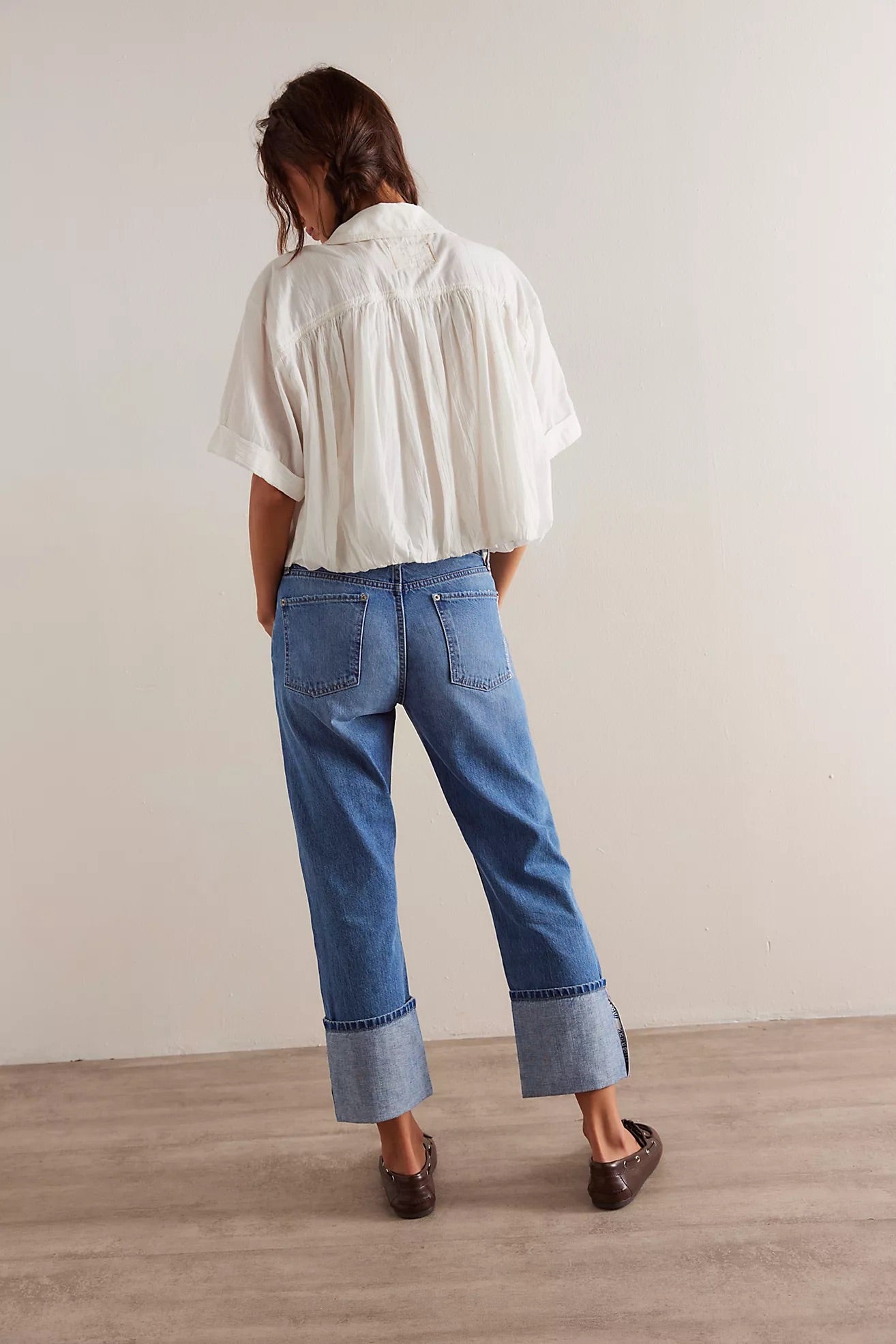 FREE PEOPLE  SLIM SELVEDGE JEANS TRUE BLUE