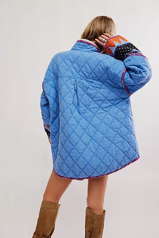 FREE PEOPLE  WINNIE QUILT Blue