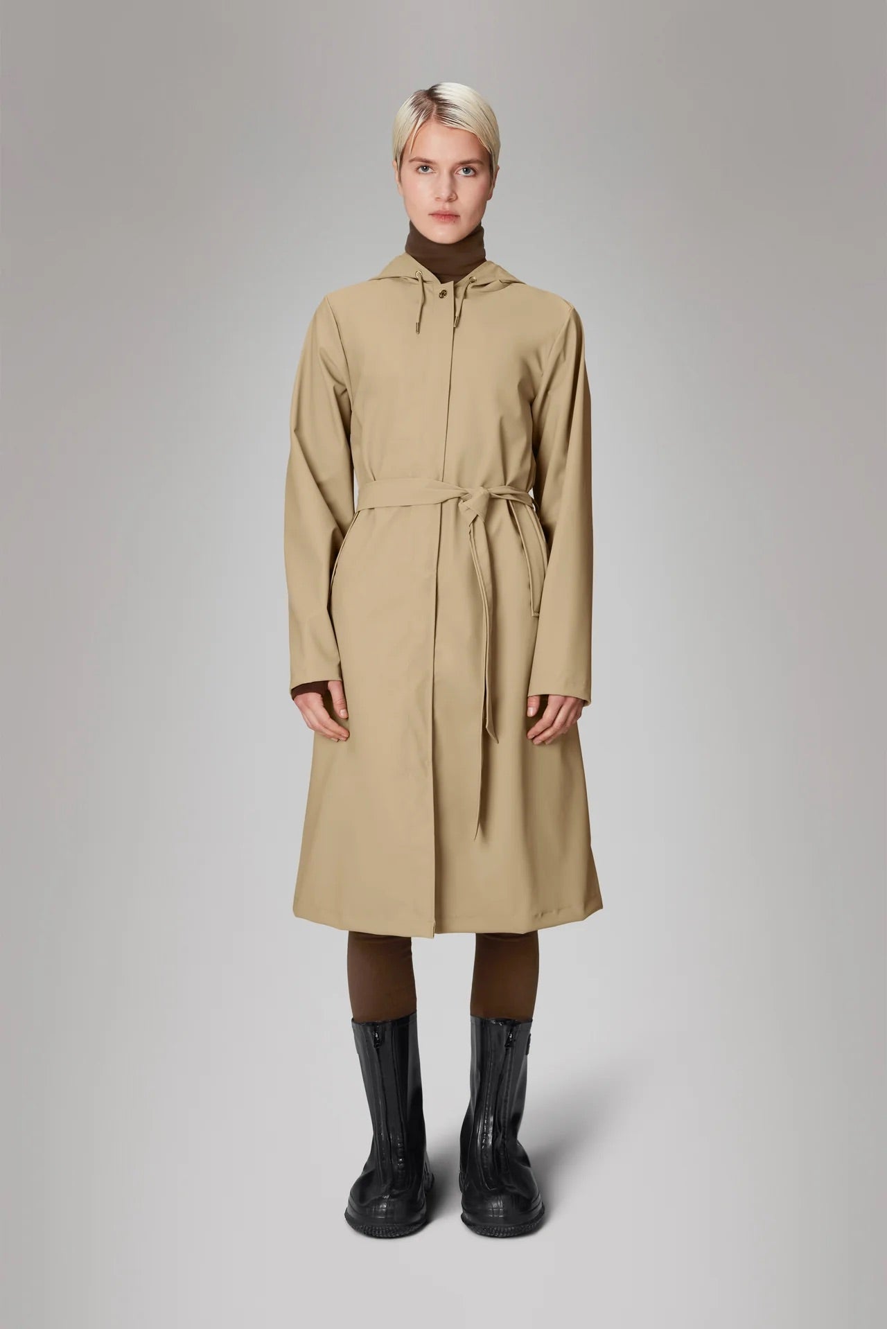 RAINS A-LINE LONGER JKT SAND