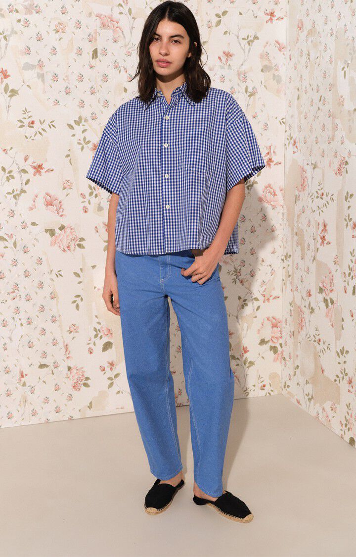 AMERICAN VINTAGE EKIROW CHECK SHIRT VICHY BLUE