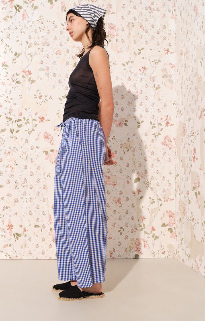 AMERICAN VINTAGE EKIROW CHECK TRS VICHY BLUE