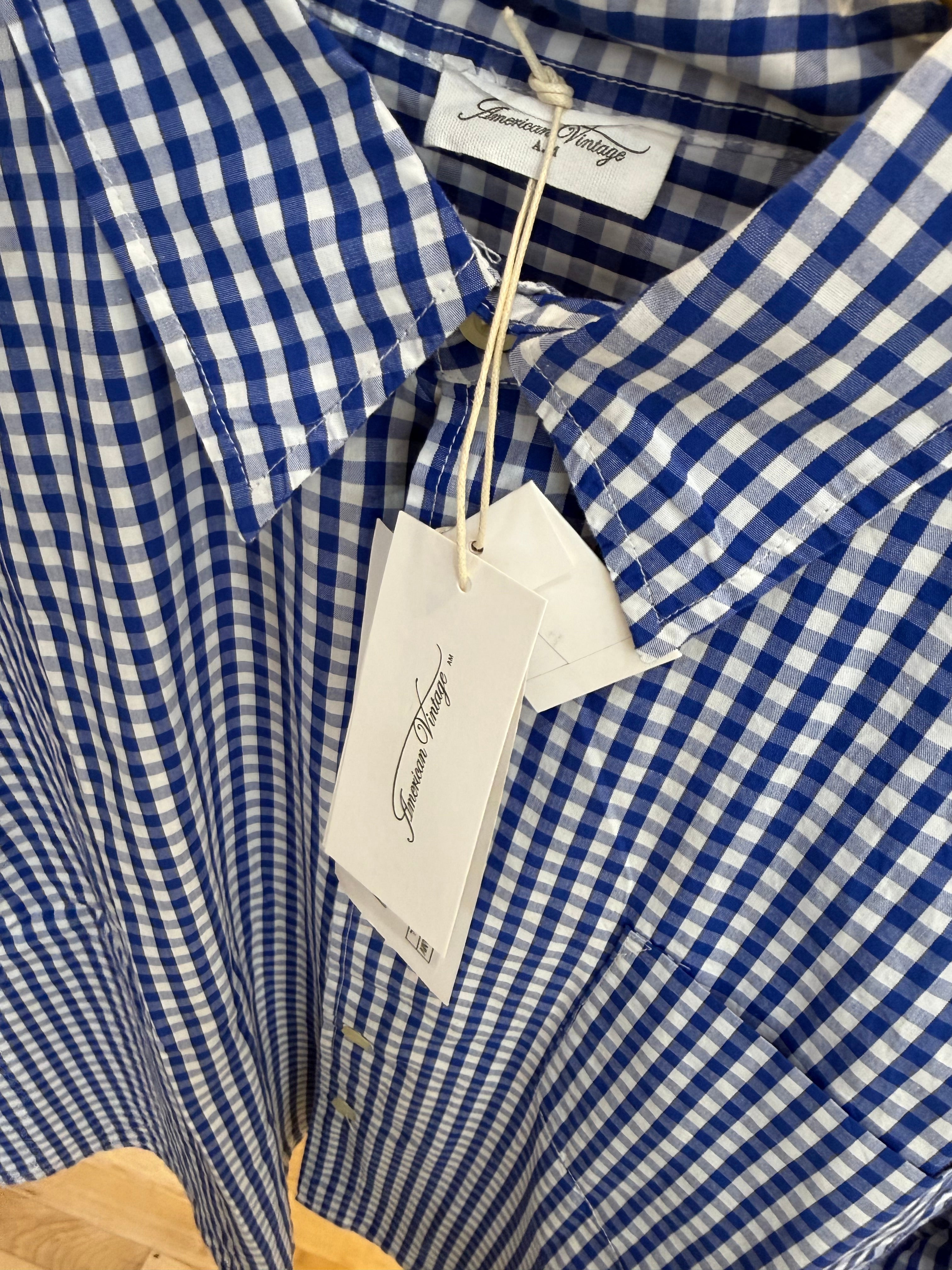 AMERICAN VINTAGE EKIROW CHECK SHIRT VICHY BLUE