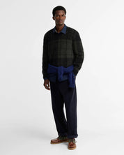BARBOUR  HUNHAM BLACK TARTAN KNIT