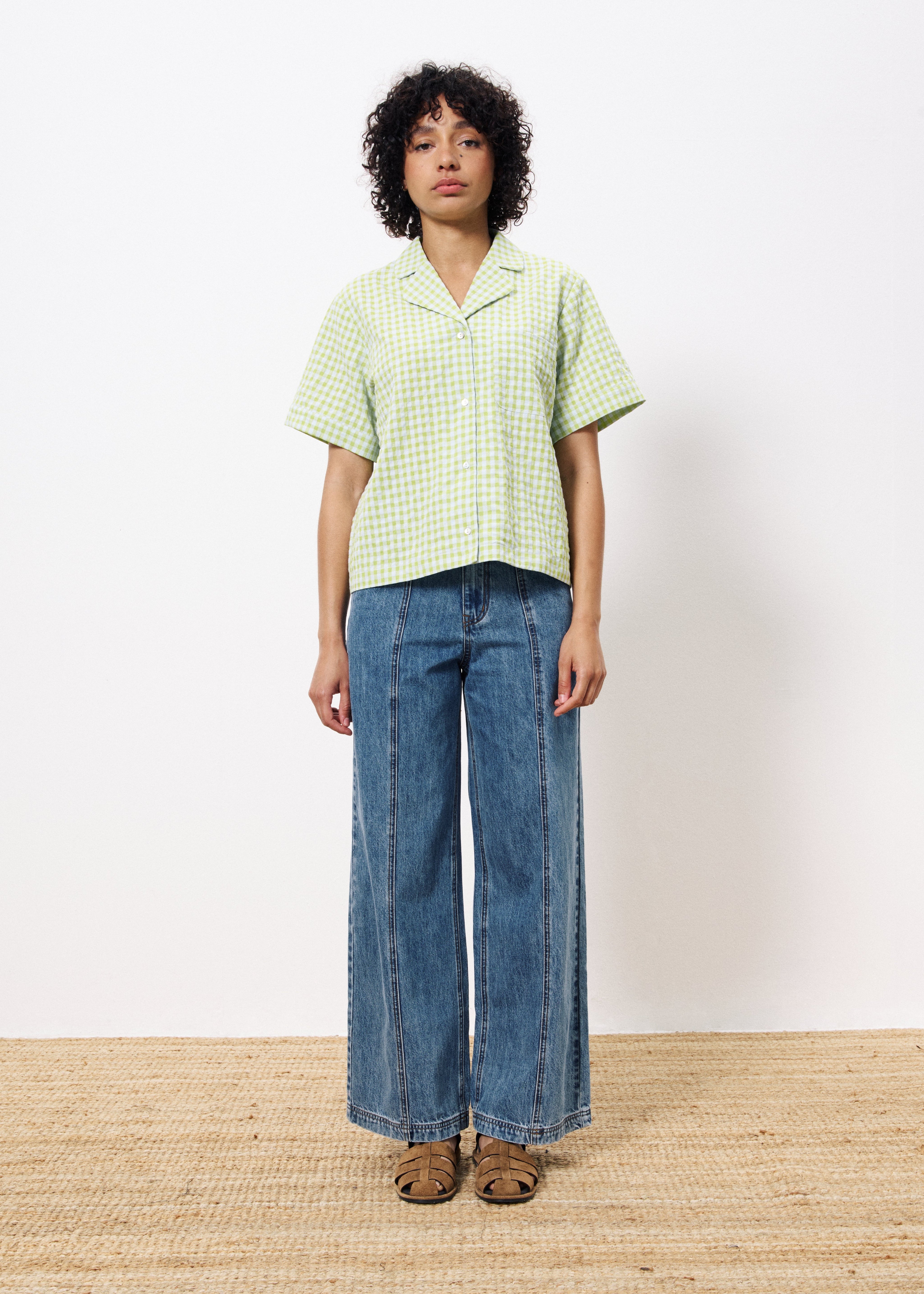 FRNCH  ILEA CHECK CITRON VERT SHIRT