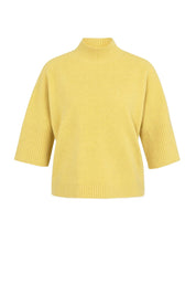 YAYA RIB MOCK NECK MOSS GREEN MELANGE