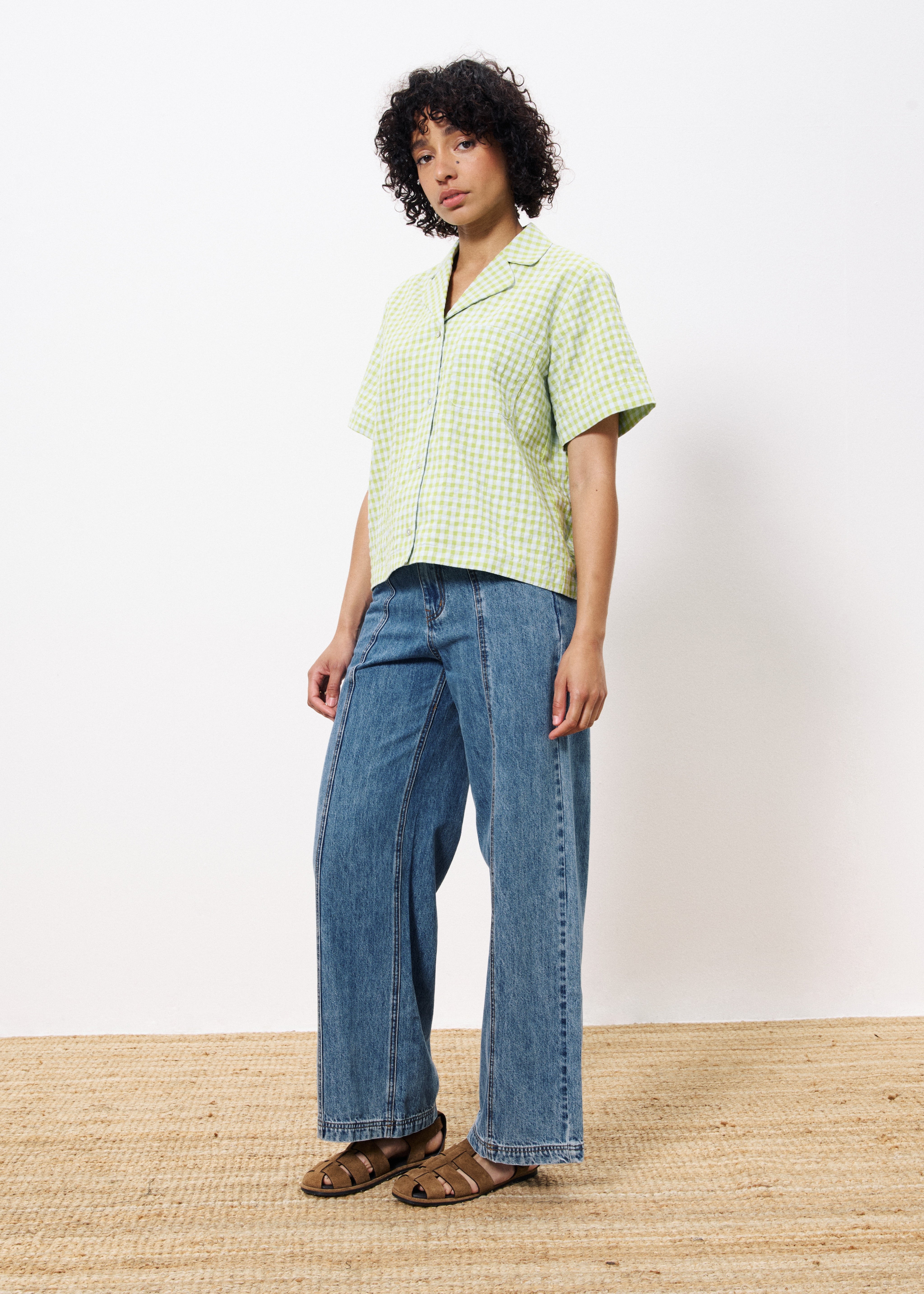 FRNCH  ILEA CHECK CITRON VERT SHIRT